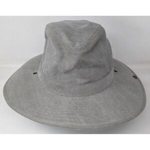 Dorfman Pacific Gray Canvas Outback Hat‎ Men's Size Large Outdoor Wide Brim VTG